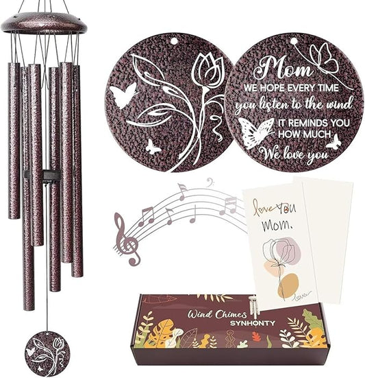 Gifts for Mom, 25''Wind Chimes, Mother Birthday Gifts for mom from Daughter Son, Mothers Day, Thanksgiving, Christmas Day Gift Ideas for Love Rreminder-Ruum Studio Home