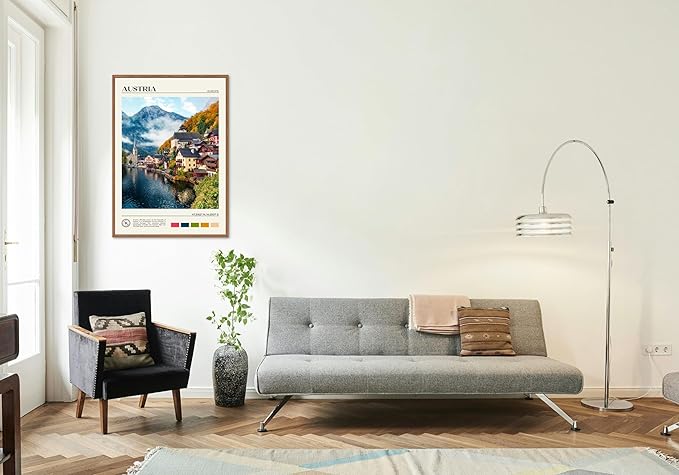StudioUBILA Austria Wall Art Poster, Decorative Cityscape Landscape Art Prints, Home Decor Wall Art Print for Bedroom Living Room Kitchen Decorations, Unframed-Ruum Studio Home