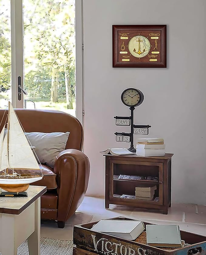 SAILINGSTORY Nautical Wall Decor Knot Board Frame Maritime Decor Coastal Anchor Decor-Ruum Studio Home