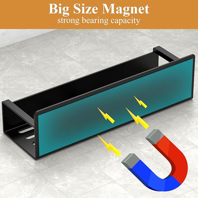 4 Pack Magnetic Spice Rack Organizer for Refrigerator and Oven, Matt Black Fridge Organizers and Storage for Kitchen-Ruum Studio Home