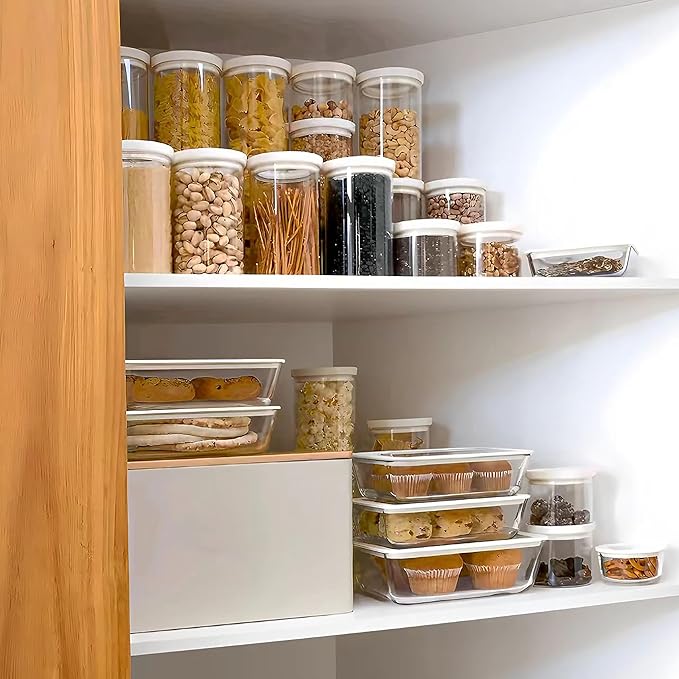 Urban Green Glass Food Storage Jar with Glass Lid, Food Canister Set with Airtight Lids, Pantry Storage Jar for Kitchen Organization. Food Storage Containers in Pack of 6, 16oz.-Ruum Studio Home