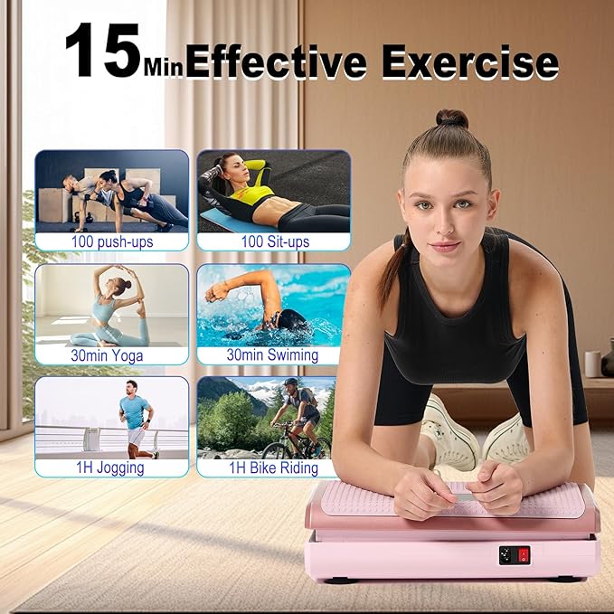HOTWAVE Vibration Plate Exercise Machine for Lymphatic Drainage, Power Vibrating Plates Platform for Weight Loss - Whole Body Shaker Vibration Plate Machine Home Gym Shaping Fitness Workout-Ruum Studio Home