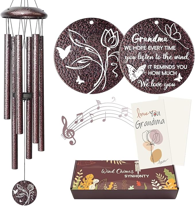 Gifts for Grandma, 25''Wind Chimes, Grandma Birthday Gifts for Grandmother from Granddaughter Grandson Grandkids, Mothers Day, Thanksgiving, Christmas Day Gift Ideas for Love Rreminder-Ruum Studio Home