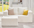 Hobestluk Modular Sectional Sofa Memory Foam Couch L Shape Sofa for Living Room Loveseat with Chaise Lounge Cloud Couch with Removable Cover (Plush White, Loveseat with Chaise)-Ruum Studio Home
