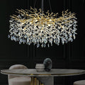 Modern Crystal Chandeliers for Dining Room Over Table, 40" Round Gold Tree Branche Chandelier, Large Crystal Chandelier for Living Room,High Ceiling,Foyer,Entryway,Kitchen Island,Staircase-Ruum Studio Home