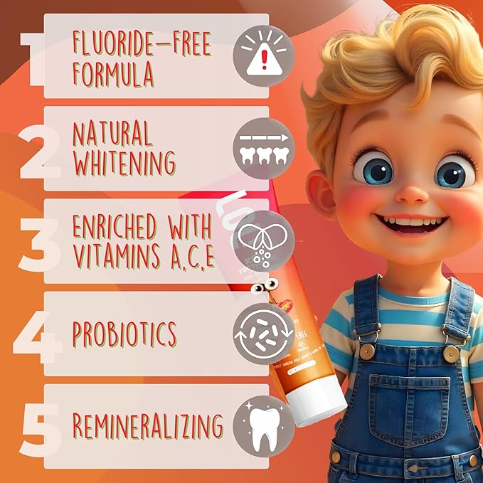 LOL Toddler Toothpaste, Nano Hydroxyapatite Toothpaste, Probiotics, Vitamins, Xylitol Tooth Paste Kids | Remineralizing | Natural | Plant-Based Foam | Pasta De Dientes para Niños (Cinnamon)-Ruum Studio Home