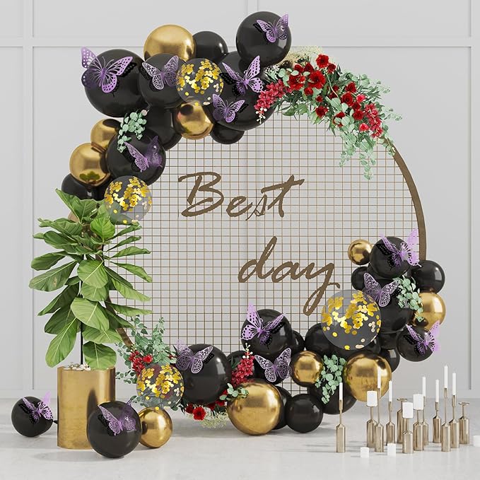 SAOROPEB 3D Butterfly Wall Decor - 48 Pcs, 4 Styles, 3 Sizes, Removable Stickers for Birthday & Party Decorations (Lavender)-Ruum Studio Home