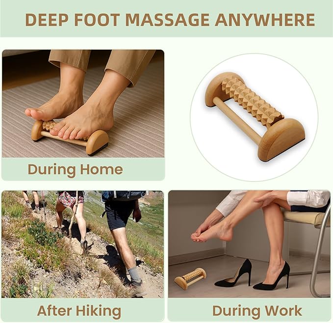 3Pcs Wooden Massage Tools，Lymphatic Drainage Massager ，Maderoterapia Kit for Deep Tissue，Muscle Pain Relief, Anti-Cellulite，Body Sculpting & Shaping，Foot Roller for Plantar Fasciitis-Ruum Studio Home
