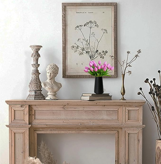 Mandy's Artificial Tulips 20 Stems Lavender PU Faux Flowers for Wedding Home Decor 13.5 Inch-Ruum Studio Home