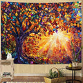 Lunerfex Tree of Life Tapestry Stained Glass Tapestry Wall Decor Tapestries for Bedroom Art Tapestries Wall Hanging for Bedroom Living Room Glass-Tree-03 60"x80"-Ruum Studio Home