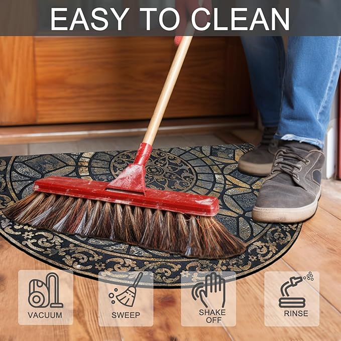 CHICHIC Entrance Door Mat Large 24 x 36 Inch Entry Way Doormat Front Door Rugs Outdoors Heavy Duty Welcome Mat Non Slip Rubber Back Low Profile for Garage, Patio, High Traffic Area, Grey-Ruum Studio Home