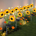 Solar Garden Lights Outdoor - Upgraded 4 Pack Solar Sunflowers Outdoor Waterproof with Firefly Lights,Garden Decor for Outside Yard Patio Lawn, Gardening Gifts for Mom Women Grandma-Ruum Studio Home