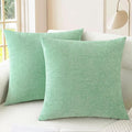 CaliTime Throw Pillow Covers Decorative 20 X 20 Inches Pack of 2 Cozy Chenille Cushion Cases for Couch Sofa Bed Living Room Home Grey Green-Ruum Studio Home