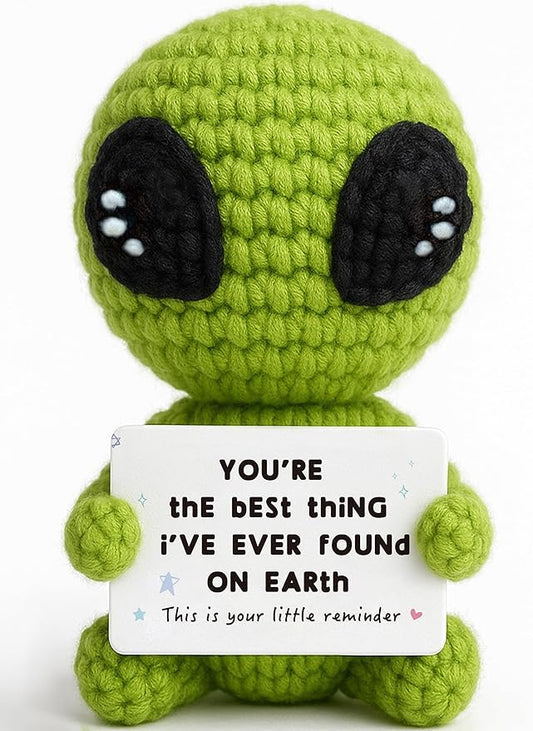 Unique Crochet Alien Decor Gift for Boyfriend, Girlfriend, Anniversary, Valentine's Day, Birthday, Christmas Funny Romantic Gifts for Him Her to My Love Presents-Ruum Studio Home