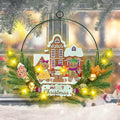 Light up Christmas Wreaths for Front Door, Welcome Metal Wooden Door Wreath Decor Hanging Sign, 30 LED Lighted Wall Decor Battery Operated for Halloween Indoor Outdoor (Gingerbread Man)-Ruum Studio Home