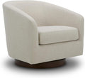 CHITA Swivel Accent Chair, FSC Certified Upholstered Fabric Barrel Chair for Living Room, Fully Assembled, Linen-Ruum Studio Home