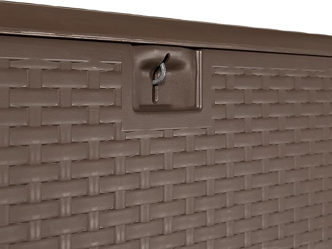 Amazon Basics Outdoor Organization & Storage Deck Box with Lid, 99 Gallon, Brown-Ruum Studio Home