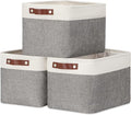 DULLEMELO Storage Baskets for Organizing, Rectangular Fabric Storage Bins Collapsible, Perfect for Shelves, Closets, Empty Gift Baskets (3-Pack Medium-15 inch X 11 inch X 9.5 inch , White&Grey)-Ruum Studio Home
