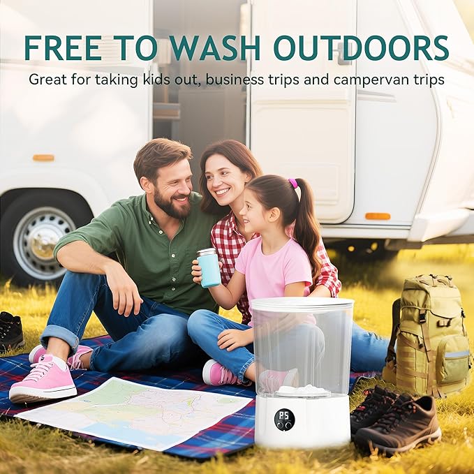 Mini Washing Machine,3000mAh Rechargeable Portable Underwear Washing Machine,Quiet and Lightweight,Deep Cleans Clothes,Low Noise,Small and Light,Suitable for Travel,Dormitory,RV and Apartment Use-Ruum Studio Home