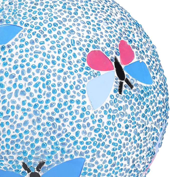 Gazing Ball 8 Inch Butterfly Glass Mosaic Garden Globe Outdoor Gazing Globe Yard Ornament for Garden Yard Home Lawn Outdoor Decoration Gift for Women (Not Solar Powered)-Ruum Studio Home