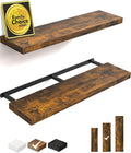 BAYKA Floating Shelves, 36" Wall Mounted Rustic Wood Shelves for Bathroom, Bedroom, Living Room, Kitchen, Office, Hanging Shelf for Books/Storage/Decor(Rustic Brown,Set of 2)-Ruum Studio Home