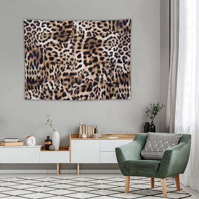 HZOHNAGO Leopard Print Tapestry Nature Wildlife Vintage Cheetah Fur Spot Animal Skin Wild Animals Spots Printed Wall Tapestry Painting Wall Hanging for Bedroom Living Room Dorm 40" W x 30" H-Ruum Studio Home