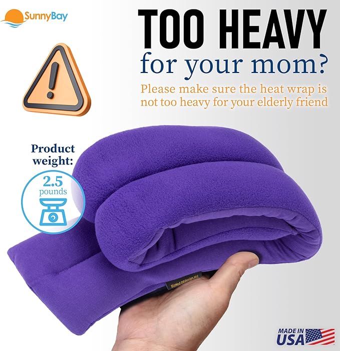 SunnyBay Microwave Heating Pad for Neck and Shoulders, Versatile Bean Bag Moist Heating Pad, Microwavable Neck Wrap, Weighted Hot or Cold Therapy, Made in USA (Purple)-Ruum Studio Home
