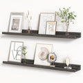 Floating Shelves for Wall, Picture Ledge Shelf 36 Inch Solid Wood Set of 2, Rustic Wall Shelves with Lip, Kids Bookshelf, Photo & Picture Live Edge Floating Shelves for Bedroom, Living Room, Kitchen-Ruum Studio Home