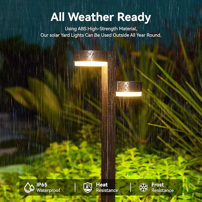 Solar Pathway Lights Outdoor Waterproof, 4 Pack with 8 Head Solar Lights Outdoor Super Bright Up to 12Hrs, Auto On/Off Garden Light for Yard Patio Path Walkway Driveway Outside Decor-Ruum Studio Home