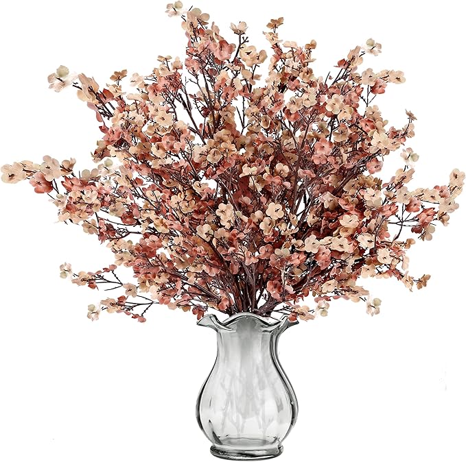 Sggvecsy 15 Pcs Babys Breath Artificial Flowers Gypsophila Bouquets Bulk Real Touch Fake Silk Flowers for Home DIY Floral Arrangement Table Centerpiece Fall Thanksgiving Autumn Decoration (Mixed)-Ruum Studio Home