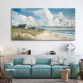 HGUAOA Coastal Canvas Wall Art - Large Landscape Wall Art for Living Room - Ocean and Beach Painting - Blue Artwork for Bedroom Decor - Above Bed Wall Pictures -Beach Theme Print Art-Ruum Studio Home
