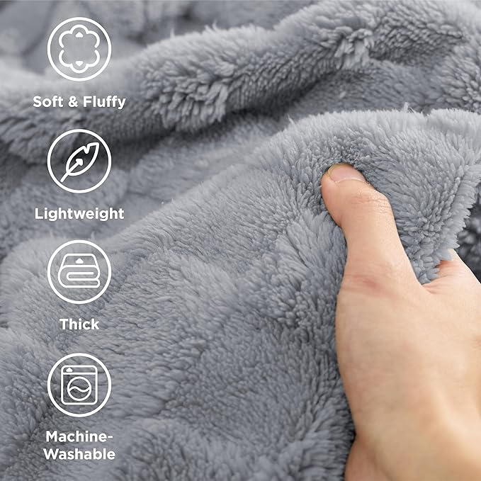 Bedsure GentleSoft Blankets Queen Size for Bed - Super Soft Cozy Blanket for Women Men Girls, Large Fuzzy Fleece Throw for Bedroom Decor, Silver Grey, 90x90 Inches-Ruum Studio Home