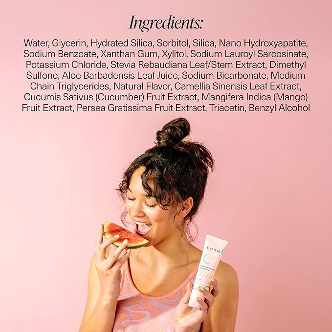 Boka Fluoride Free Toothpaste Nano Hydroxyapatite Toothpaste - Ela Mint, Orange Cream, Watermelon Mint Flavor, 4 oz 3Pk US Manufactured-Ruum Studio Home