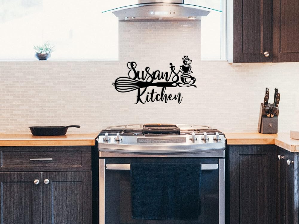 Custom Kitchen Name Sign, Personalized Kitchen Metal Sign, Kitchen Art Wall Decor, Kitchen Signs Wall Decor, Metal Wall Art, Kitchen Decor, Mothers Day Gift, Mom's Kitchen, Gift for Grandma-Ruum Studio Home