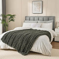 Esterra Chunky Knit Blanket Throw, 100% Handmade Chenille Throw Blanket 40"x50", Soft Thick Yarn Cable Knit Crochet Throw Blanket Rope Knot Throw for Couch Bed Sofa, Dusty Olive-Ruum Studio Home