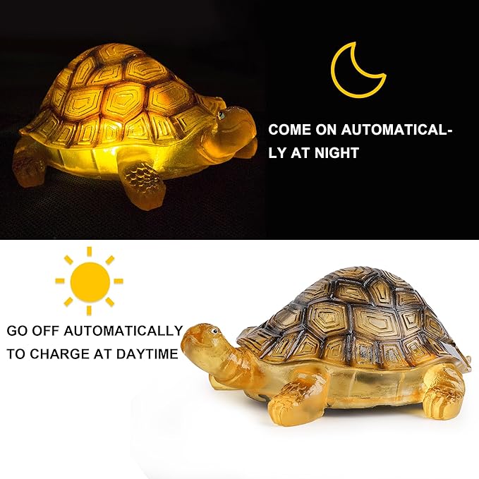Solar Turtle Lights Deck Decorative Lighting Statue Lawn Patio Backyard Outdoor Garden Decoration Housewarming Gift-Ruum Studio Home