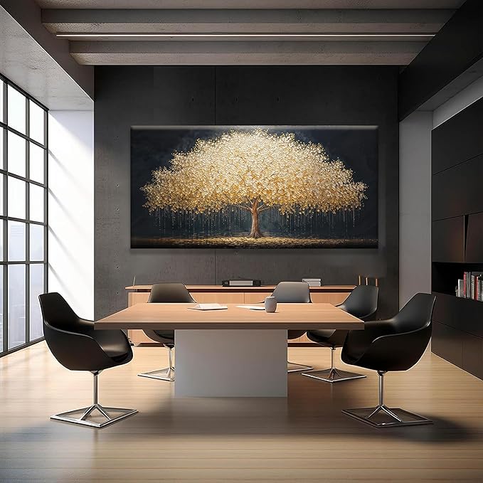 Tsomzxng Abstract Wall Art Gold Tree Of Life Artwork Canvas Art Wall Decor Painting Prints Gold Tree Large Abstract Wall Decor Picture For Living Room Bedroom Home Office Artwork 29"X 58"-Ruum Studio Home