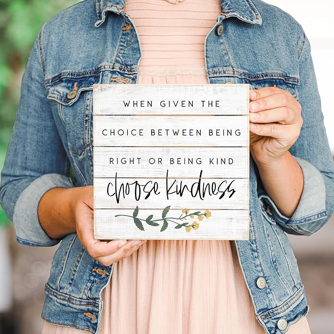 Simply Said, INC Perfect Pallet Petites 8" x 8" x 1" Rustic Wood Sign - Choose Kindness-Ruum Studio Home