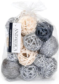 ANDALUCA Decorative Balls Bag Bowl Filler Home Decor (Silver)-Ruum Studio Home