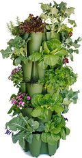 Greenstalk Patented Large 5 Tier Vertical Garden Planter with Patented Internal Watering System Great for Growing a Variety of Strawberries, Vegetables, Herbs, & Flowers (Evergreen)-Ruum Studio Home