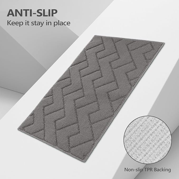 hicorfe Indoor Doormat,Front Back Door Mat Rubber Backing Non Slip Door Mats 20"x59" Absorbent Resist Dirt Entrance Doormat Inside Floor Mats Entryway Washable Low-Profile for Patio,Garden（Grey）-Ruum Studio Home