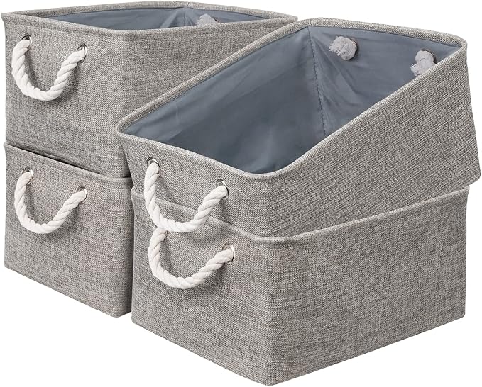 Storage Basket Fabric Sturdy Canvas Storage Bins Organizer with Handles for Clothes and Storage Foldable Storage Boxes Cubes-Ruum Studio Home