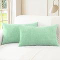 CaliTime Throw Pillow Covers Decorative 16 X 26 Inches Pack of 2 Cozy Chenille Cushion Cases for Couch Sofa Bed Living Room Home Grey Green-Ruum Studio Home