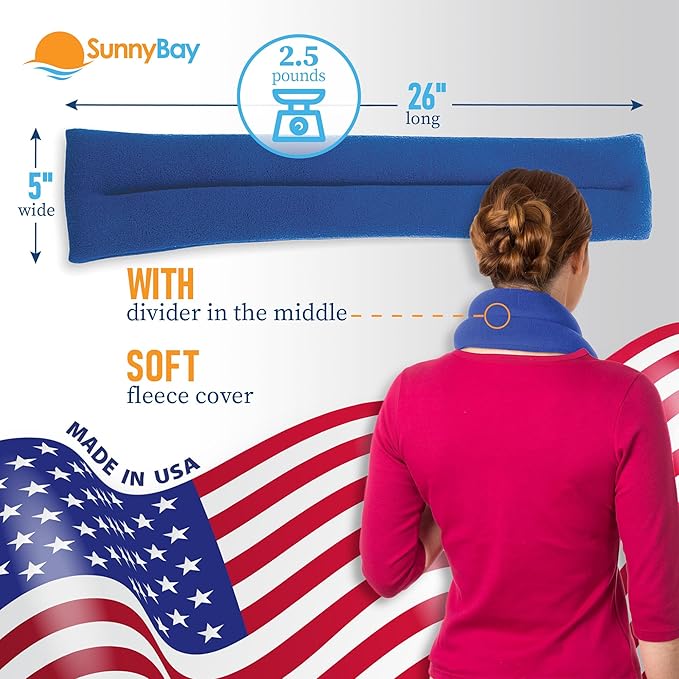 SunnyBay Microwave Heating Pad for Neck and Shoulders, Versatile Bean Bag Moist Heating Pad, Microwavable Neck Wrap and Cool Pack for Deep Pain Relief, Weighted Hot or Cold Therapy (Sky Blue)-Ruum Studio Home