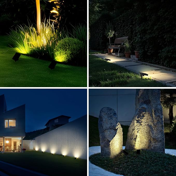Solar Pathway Lights Outdoor, Dimmable Solar Spot Light IP65 Waterproof, 500LM 3000K Solars Outdoor Lighting for Walkway Landscape Lawn Yard-Ruum Studio Home