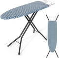 KINGBOARD Ironing Board, Foldable Iron Board with Iron Rest, Compact Ironing Board with Height Adjustable, Extra Thick Heat-Resistant Cover, Heavy-Duty Sturdy Metal Legs, 43x13 Blue-Ruum Studio Home