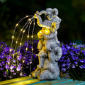 Solar Garden Decor Elephant Statue Outdoor, Luck Triple Elephant Decorations for Yard Porch Lawn Patio - Ideal Gifts for Women Mom Grandma Senior Elder or Birthdays 12"-Ruum Studio Home