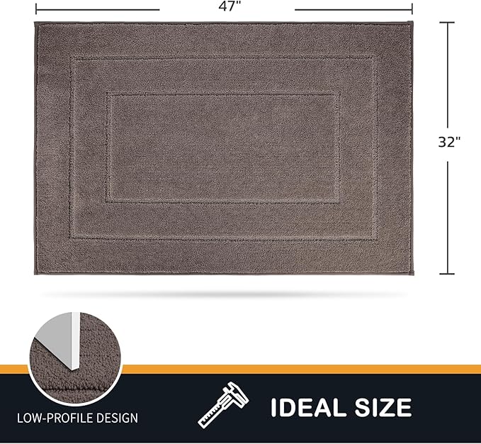 PURRUGS Dirt Trapping Door Mat 32" x 47", Non-Slip/Skid Machine Washable Entryway Rug, Dog Doormat, Super Absorbent Welcome Mat for Muddy Wet Shoes and Paws, Grayish Brown-Ruum Studio Home
