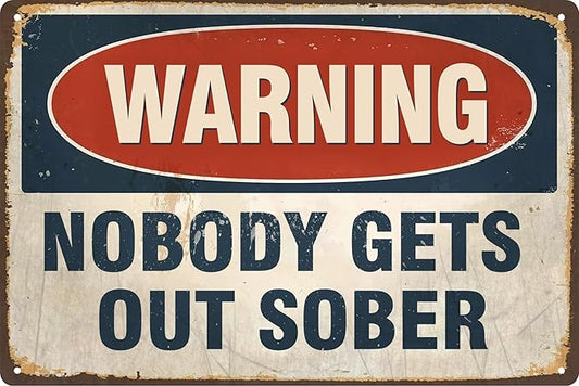 Vintage Tin Sign Retro Metal Funny Warning Signs for Home Decor Stylish Wall Art Plaques Gift for Bathroom Kitchen and Gothic Wall Decor in Every Room 12x8 in-Ruum Studio Home