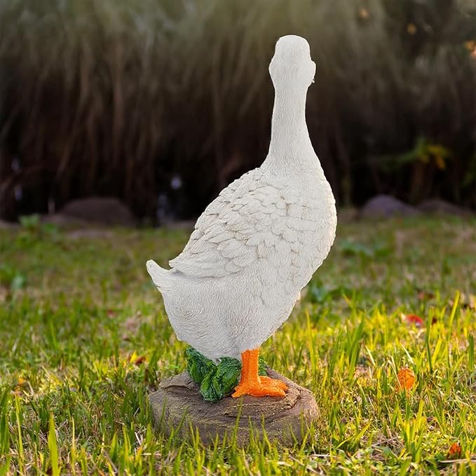 Elenon Goose Statue Garden Decorative, 11 inch High Adorable Flower Bed Outdoor Decor, Yard Patio Art Decor Sculptures Table Ornament-Ruum Studio Home